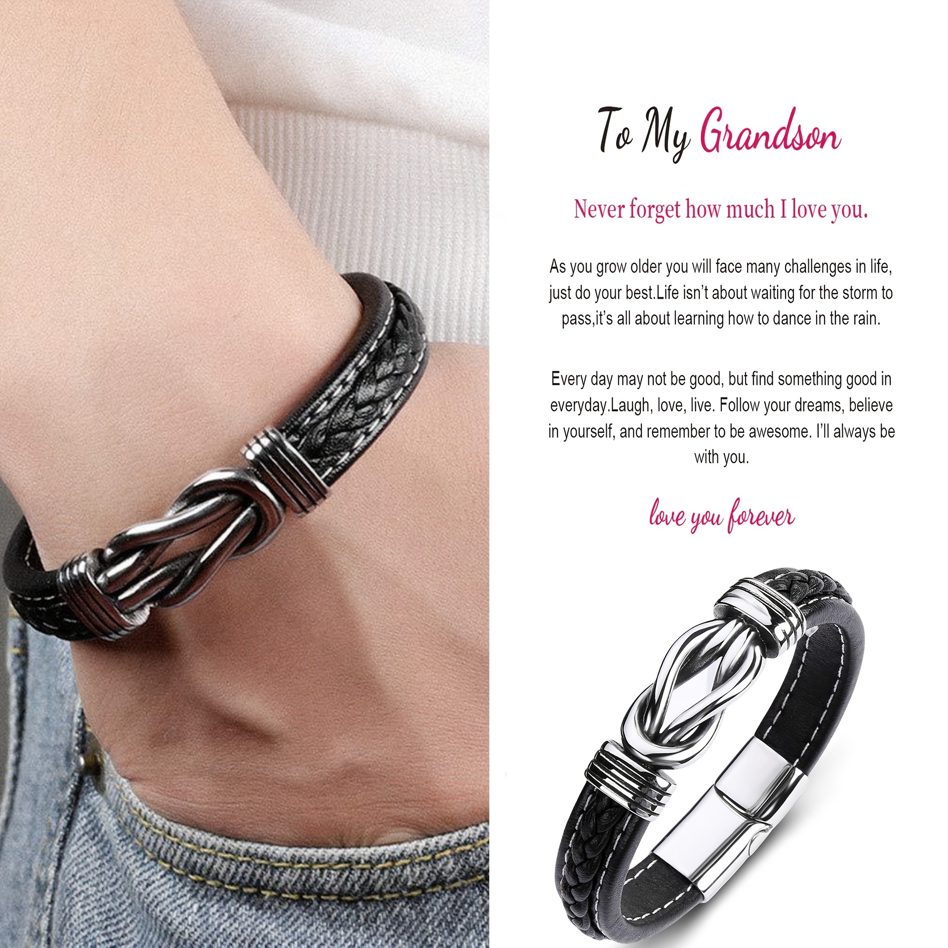 Men's Creative Solid Punk PU Leather Bracelet